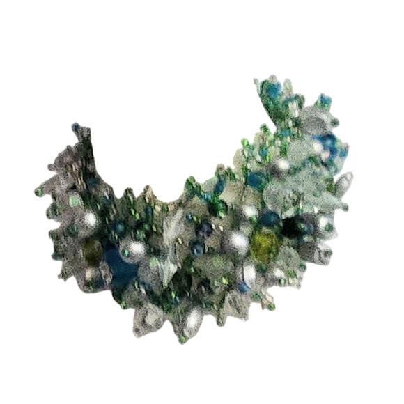 Vtg Handwoven Semi Precious Stone Seed Bead  Adjustable Bracelet - Picture 5 of 5